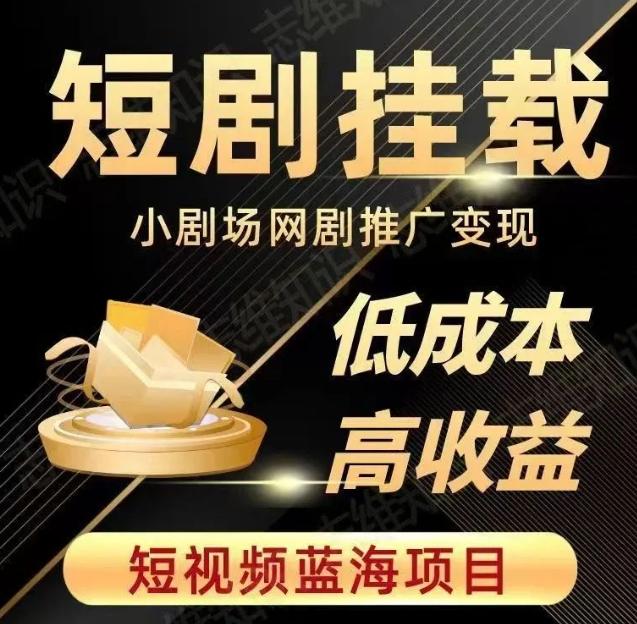 2023短视频蓝海项目，抖音快手短剧推广变现教程，低成本高收益-腾渊网创