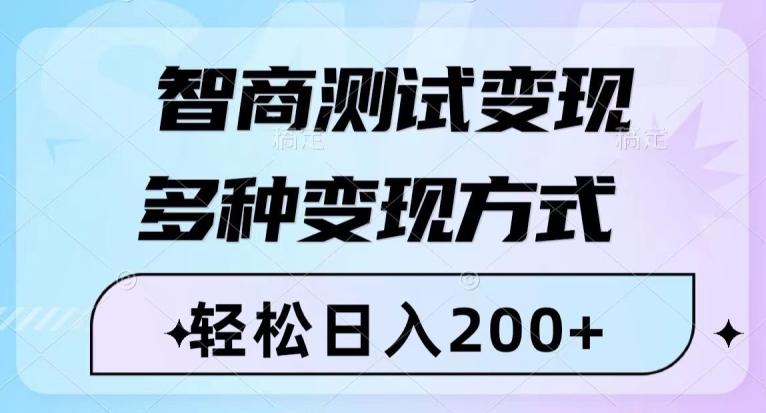 智商测试变现，轻松日入200+，几分钟一个视频，多种变现方式-腾渊网创