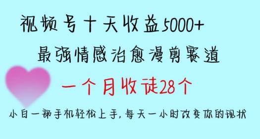 十天收益5000+，多平台捞金，视频号情感治愈漫剪，一个月收徒28个，小白一部手机轻松上手【揭秘】-腾渊网创