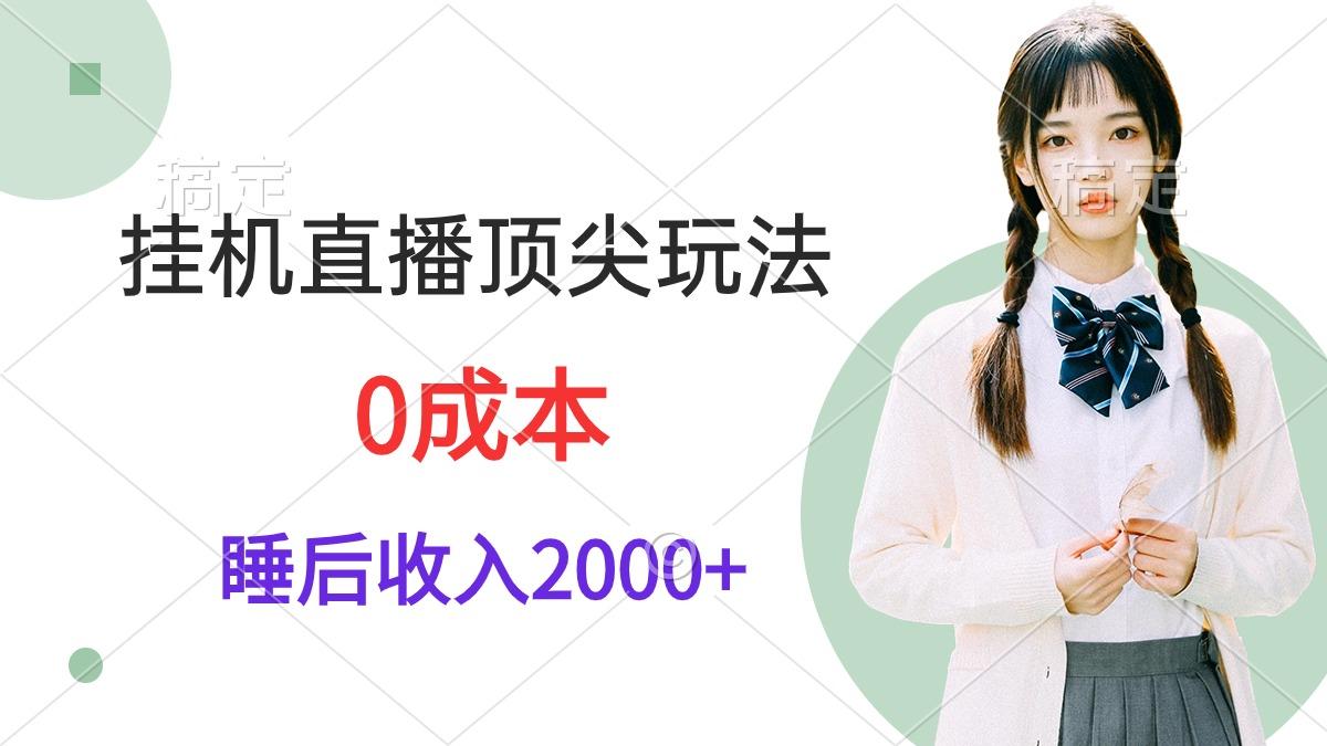 (9715期)挂机直播顶尖玩法，睡后日收入2000+、0成本，视频教学-腾渊网创