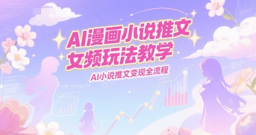 AI漫画小说推文女频玩法教学，AI小说推文变现全流程-腾渊网创