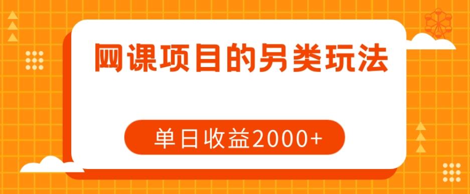 网课项目的另类玩法，单日收益2000+【揭秘】-腾渊论坛