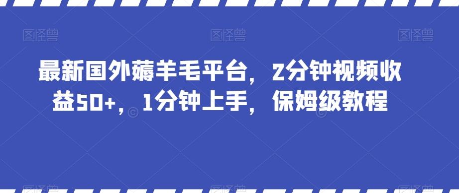 最新国外薅羊毛平台，2分钟视频收益50+，1分钟上手，保姆级教程【揭秘】-腾渊网创