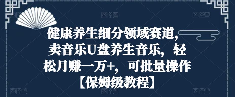 健康养生细分领域赛道，卖音乐U盘养生音乐，轻松月赚一万+，可批量操作【保姆级教程】-腾渊论坛