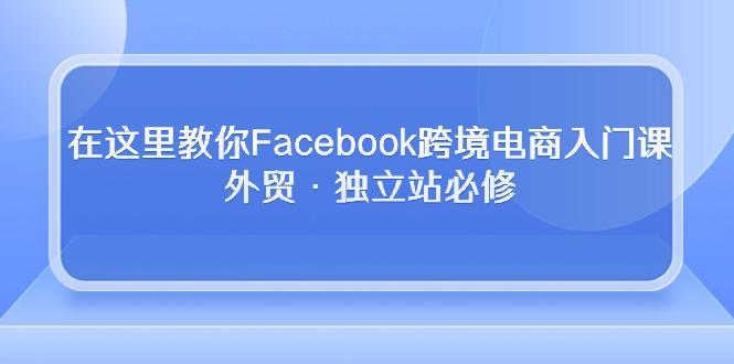 在这里教你Facebook跨境电商入门课，外贸·独立站必修-腾渊网创