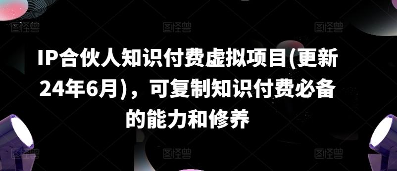 IP合伙人知识付费虚拟项目(更新24年6月)，可复制知识付费必备的能力和修养-腾渊网创