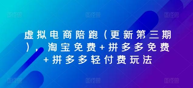 虚拟电商陪跑(更新第三期)，淘宝免费+拼多多免费+拼多多轻付费玩法-腾渊论坛