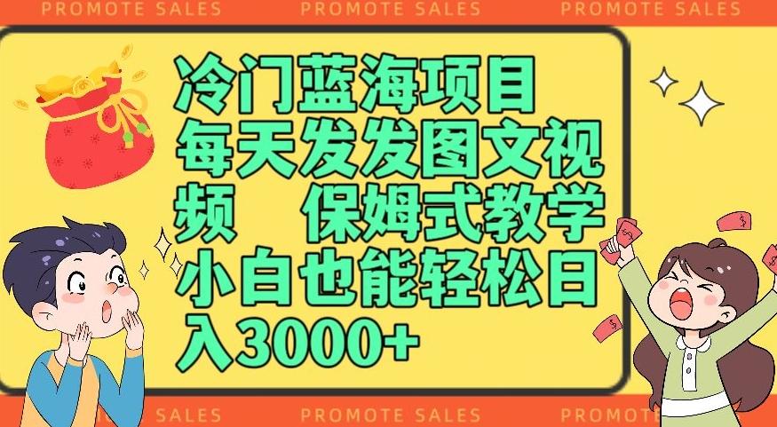 冷门蓝海项目，每天发发图文视频，保姆式教学，小白也能轻松日入3000+-腾渊论坛