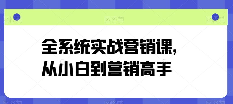 全系统实战营销课，从小白到营销高手-腾渊论坛