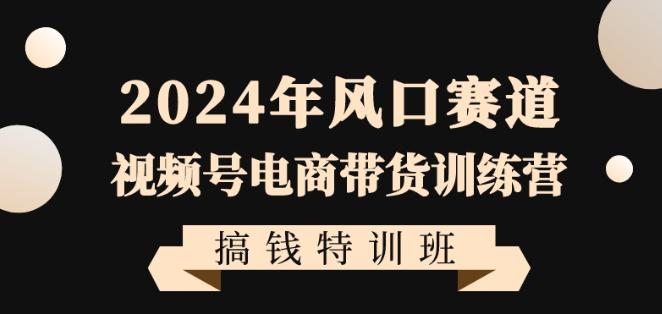 2024年风口赛道视频号电商带货训练营搞钱特训班，带领大家快速入局自媒体电商带货-腾渊网创