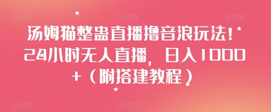 汤姆猫整蛊直播撸音浪玩法！24小时无人直播，日入1000+（附搭建教程）【揭秘】-腾渊网创