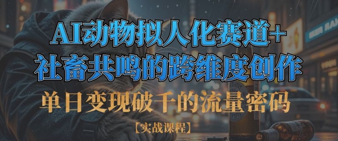 单日变现破千的流量密码，AI动物拟人化赛道+社畜共鸣的跨维度创作-腾渊论坛