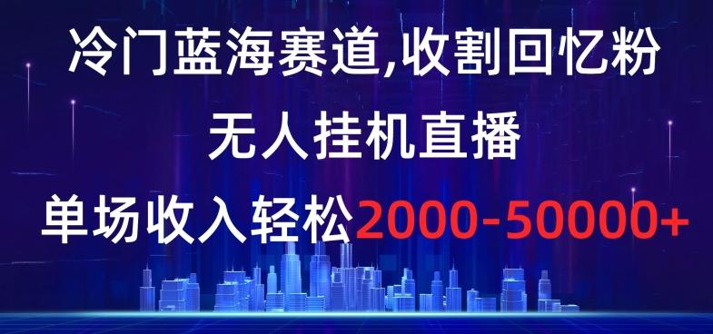 冷门蓝海赛道，收割回忆粉，无人挂机直播，单场收入轻松2000-5w+【揭秘】-腾渊网创