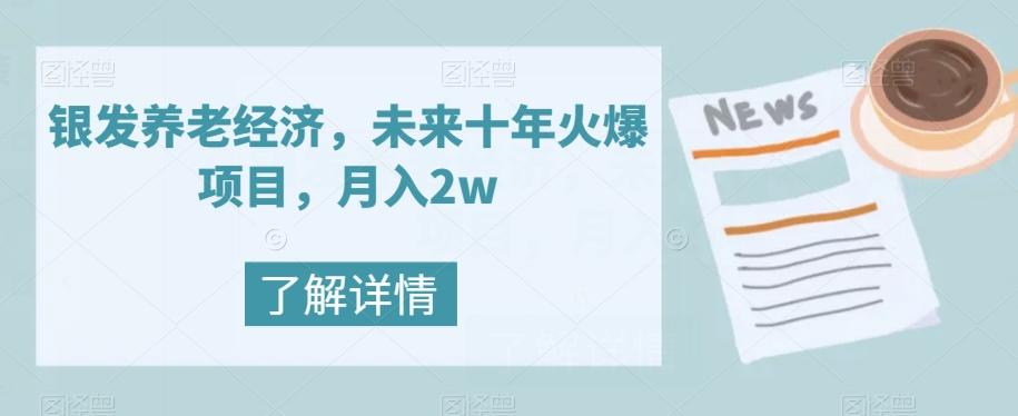 银发养老经济，未来十年火爆项目，月入2w【揭秘】-腾渊网创