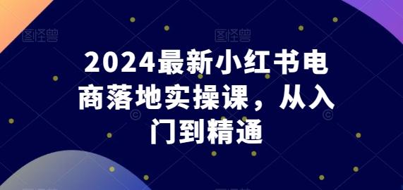 2024最新小红书电商落地实操课，从入门到精通-腾渊网创