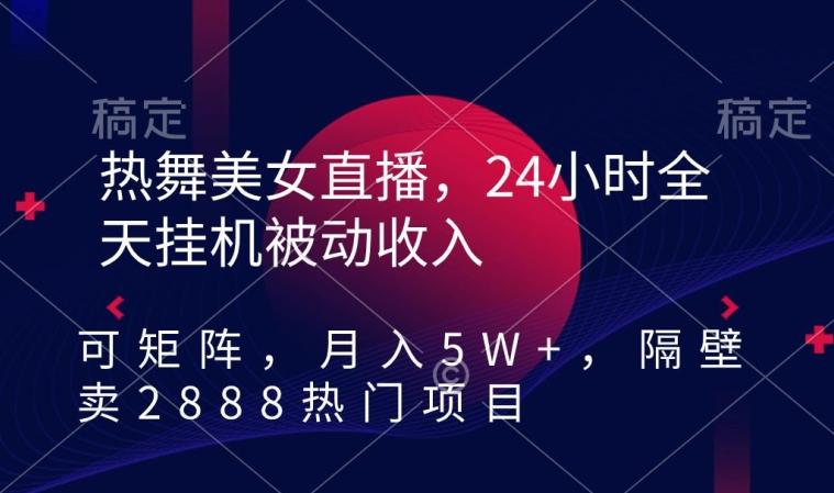 热舞美女直播，24小时全天挂机被动收入，可矩阵，月入5W+，隔壁卖2888热门项目【揭秘】-腾渊网创