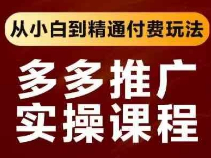 拼多多推广实操课程，从小白到精通付费玩法-腾渊论坛