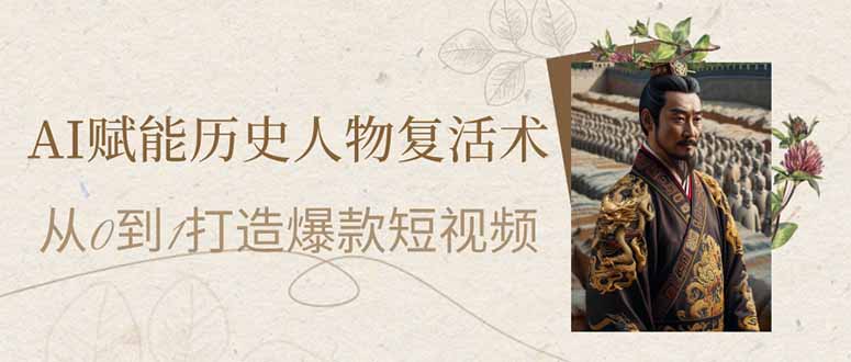 AI赋能历史人物复活术：从0到1打造爆款短视频-腾渊网创