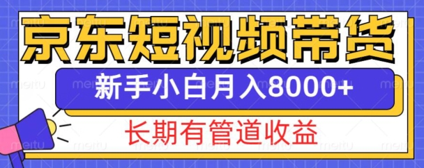 京东短视频带货新玩法，长期管道收益，新手也能月入8000+-腾渊网创