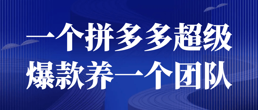一个拼多多超级爆款养一个团队-腾渊论坛