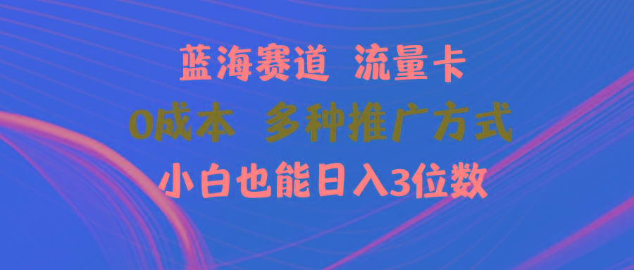 蓝海赛道 流量卡 0成本 小白也能日入三位数-腾渊论坛