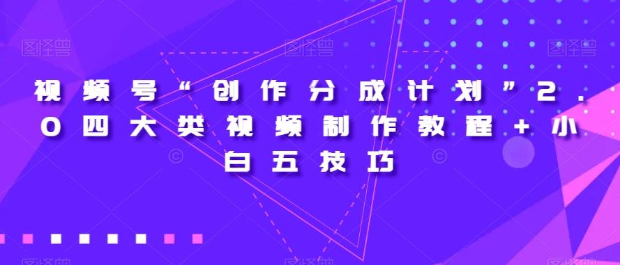 视频号“创作分成计划”2.0四大类视频制作教程+小白五技巧【揭秘】-腾渊网创