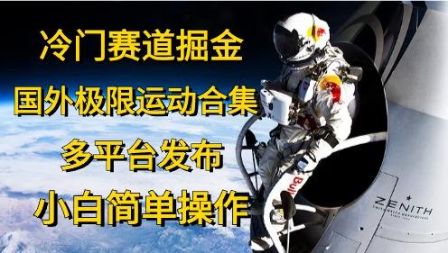 冷门赛道掘金，国外极限运动视频合集，多平台发布，小白简单操作-腾渊网创