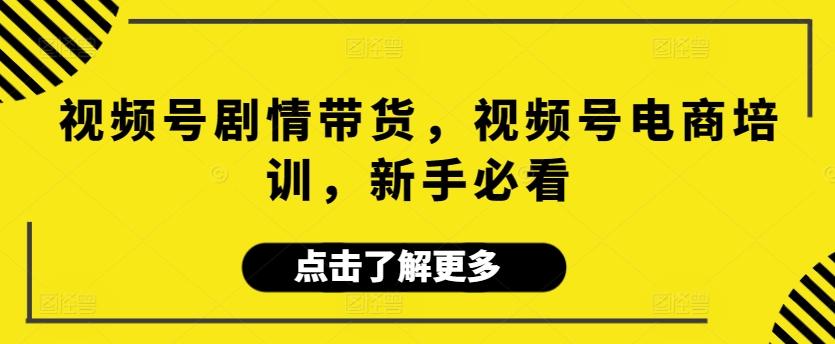 视频号剧情带货，视频号电商培训，新手必看-腾渊网创