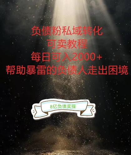 负债粉掘金计划，帮助负债者解决问题，债务规划，债务重组，最好的变现方式【揭秘】-腾渊网创