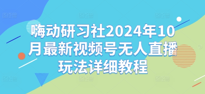 嗨动研习社2024年10月最新视频号无人直播玩法详细教程-腾渊网创