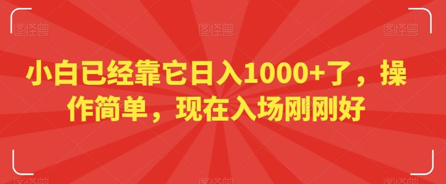 小白已经靠它日入1000+了，操作简单，现在入场刚刚好【揭秘】-腾渊论坛