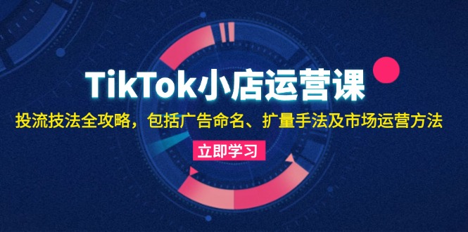 TikTok小店运营课：投流技法全攻略，包括广告命名 扩量手法及市场运营方法-腾渊网创