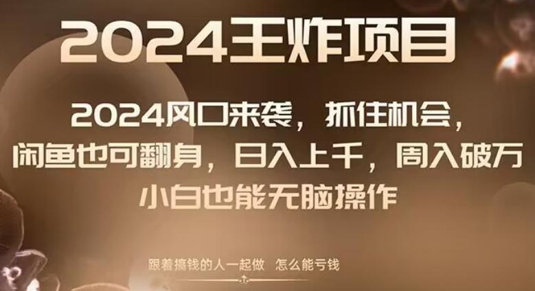 2024风口项目来袭，抓住机会，闲鱼也可翻身，日入上千，周入破万，小白也能无脑操作-腾渊网创
