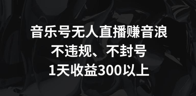 音乐号无人直播赚音浪，不违规、不封号，1天收益300+【揭秘】-腾渊网创