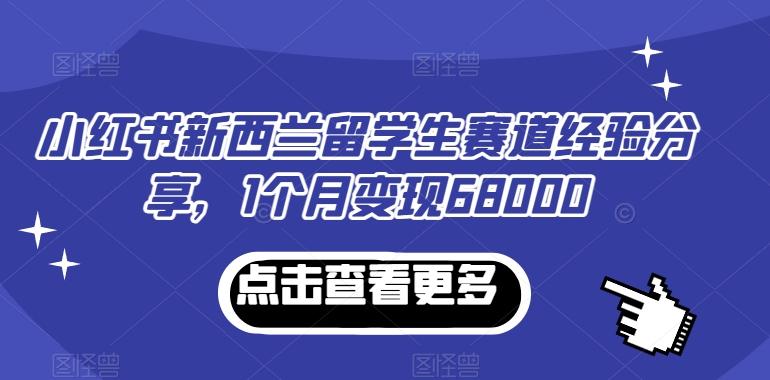 小红书新西兰留学生赛道经验分享，1个月变现68000【揭秘】-腾渊论坛