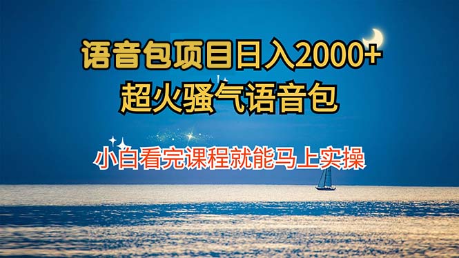 语音包项目 日入2000+ 超火骚气语音包小白看完课程就能马上实操-腾渊论坛