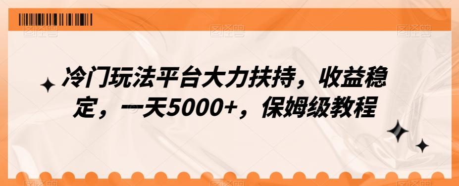 冷门玩法平台大力扶持，收益稳定，一天5000+，保姆级教程（附抖音7天起号法）-腾渊网创
