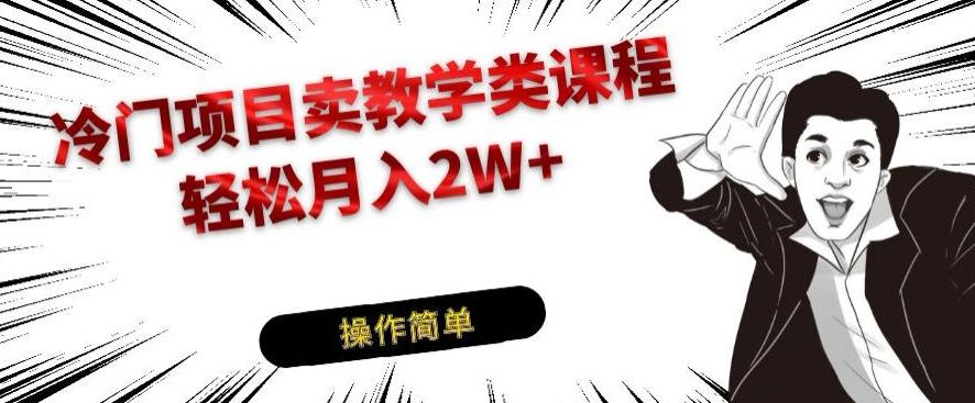 冷门项目卖教学类课程，轻松月入2W+-腾渊网创