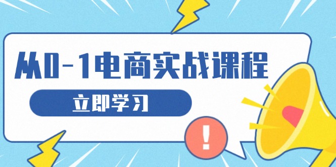 从零做电商实战课程，教你如何获取访客、选品布局，搭建基础运营团队-腾渊网创