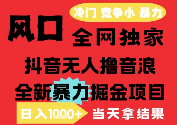 25年6月高爆抖音无人直播最新撸音浪掘金项目，解放双手小白可做，无脑日入1k+，门槛低【揭秘】-腾渊网创