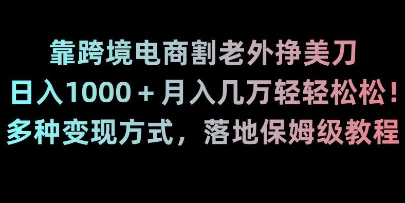 靠跨境电商割老外挣美刀，日入1000＋月入几万轻轻松松！多种变现方式，落地保姆级教程【揭秘】-腾渊论坛