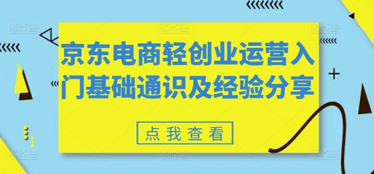 京东电商轻创业运营入门基础通识及经验分享-腾渊论坛