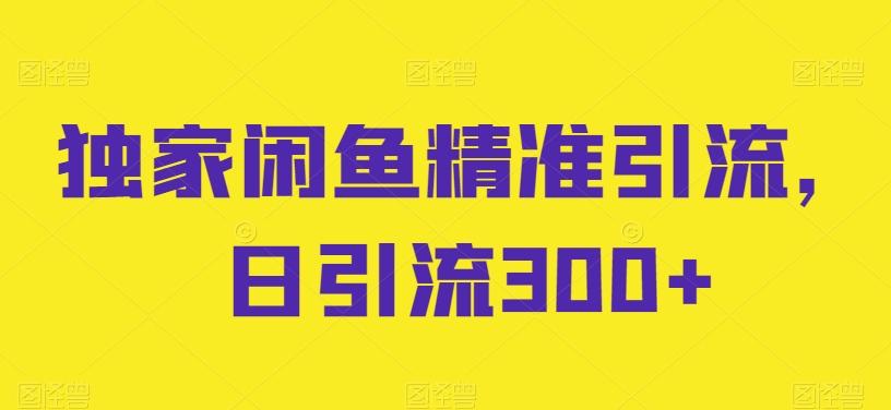 独家闲鱼精准引流，日引流300+【揭秘】-腾渊网创
