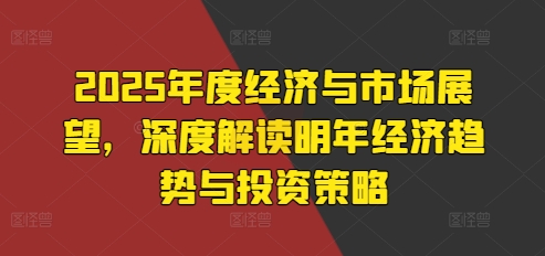 2025年度经济与市场展望，深度解读明年经济趋势与投资策略-腾渊网创