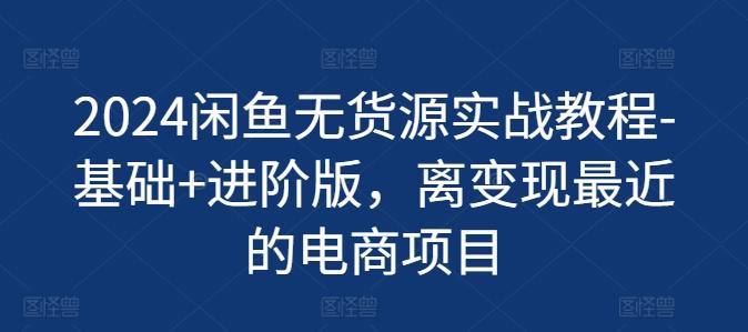2024闲鱼无货源实战教程-基础+进阶版，离变现最近的电商项目-腾渊网创