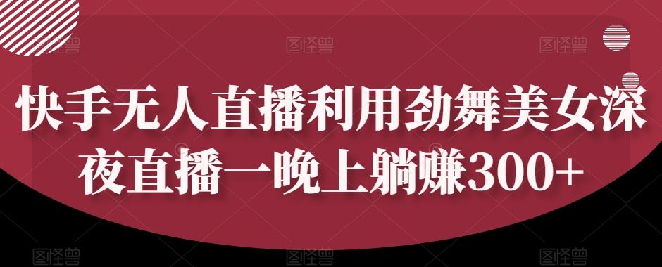 快手无人直播利用劲舞美女深夜直播一晚上躺赚300+-腾渊论坛