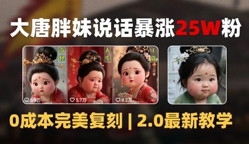 AI大唐胖贵妃说话2.0，40条视频暴涨40w粉，附独家变现攻略-腾渊论坛