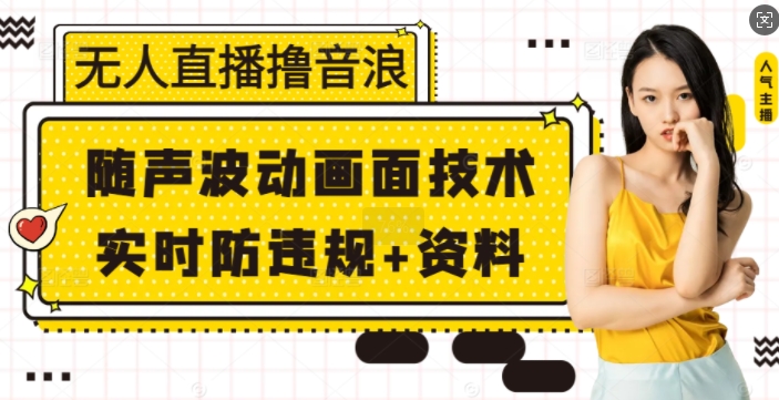 无人直播撸音浪+随声波动画面技术+实时防违规+资料【揭秘】-腾渊网创