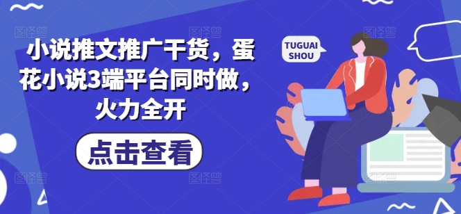 小说推文推广干货，蛋花小说3端平台同时做，火力全开-腾渊网创
