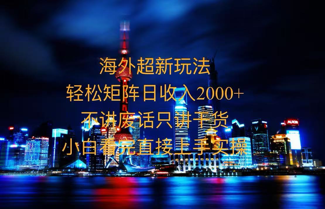 2025全新海外暴力玩法，操作简单，小白轻松上手-腾渊网创